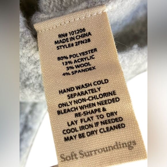 Soft Surroundings Gray Sweater with Silver Beading Size Medium - Picture 6 of 7